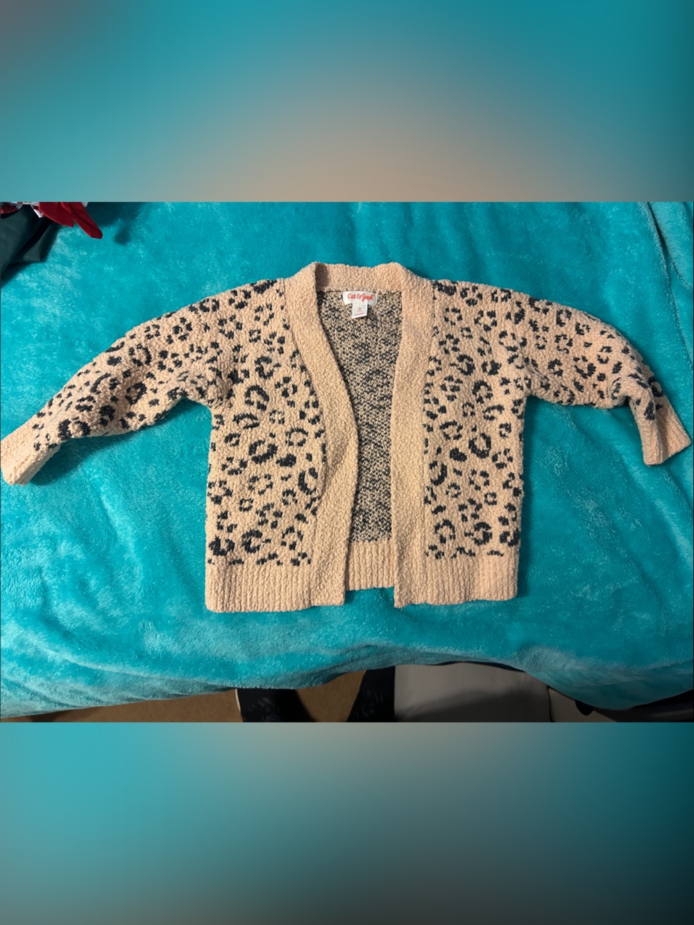 Cat & Jack Beige Leopard Print Cardigan